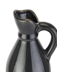 Handcrafted navy ceramic jug with two-tone glaze, 46cm tall, rustic stoneware statement piece for home decor. by Sostter at brixbailey.com