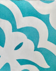 Turquoise glazed ceramic wall tile, Isla collection, handcrafted luxury Moroccan-inspired pattern, premium UK-made decorative tile by Maria Starling Design at brixbailey.com