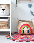 Vivid tassel rainbow basket - Extra Large