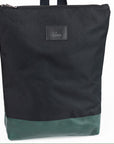 Waterproof Backpack with Green Leather Base