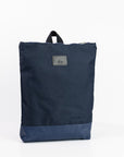 Waterproof Navy Blue Backpack with Leather Base