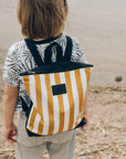 Stylish Striped Mustard Kids Backpack - Durable & Chic by Muni at www.brixbailey.com
