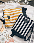 Velvet Stripe Backpack, Waterproof Black & White