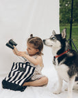 Kids backpack - Striped black and white