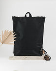 Backpack with black leather - 13" Laptop Pocket