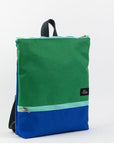Green+Blue Waterproof Adventure Backpack, Handcrafted