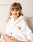 COZY Bear Hooded Dressing Gown Bear Ears - White