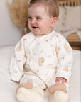 The Woodland Bear Boucle Wrap Baby Grow Romper