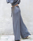 Low Waist Long Wide Pants 100% Bemberg-2