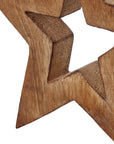 Whitewashed Wooden Star Wall Decoration