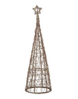 Festive LED Star Topped Wicker Christmas Tree Medium