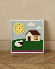 Sheep & House Decorative Clock-2