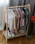 Arched Clothing Rack For Children - Small Natural Wood