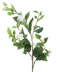 Cream artificial gardenia stem with green accents, 35.4 tall, realistic petals for elegant floral arrangements by sostter at brixbailey.com