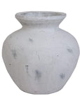 Antique White Ceramic Vase with Greek Inspired Motif