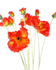 Pack of 6 x Artificial Flowers Poppy Stem - 2 Flowers 100cm-0