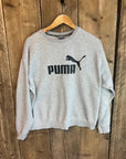 Women’s Vintage Puma Grey Spell Out Jumper Sweater Sweatshirt Size 16