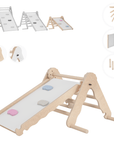 MAMOI® Klettergerüst indoor, Kletterdreieck mit rutsche holz, Baby kinder klettern, Kletterturm rutschbrett, Kletterbogen kinderrutsche, Regenbogenwippe, Montessori spielzeug ab 1 jahr 2/3 jahre-0