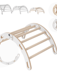 MAMOI® Kletterbogen, Kletterdreieck, Baby klettern, Regenbogenwippe aus holz, Holzbogen für Kinder, Spielplatz, Klettergerüst indoor ab 1 jahr 2/3 jahre, Montessori-0