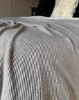 Luxury slate grey diagonal stripe cashmere throw, premium handcrafted 100% cashmere wool blanket, stylish home decor by Wildash London at brixbailey.com