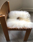 Luxury British sheepskin seat cover, lights cream and brown rare breed, 37cm square, premium natural hypoallergenic hide by Wildash London at brixbailey.com