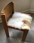 Luxury British sheepskin seat cover, lights cream and brown rare breed, 37cm x 37cm, premium natural hide, hypoallergenic, stylish and cozy by Wildash London at brixbailey.com