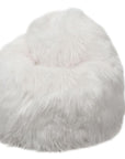 Luxury handmade Icelandic sheepskin beanbag chair, premium natural white longhair fur, large teardrop style, best-selling comfort by Wildash London at brixbailey.com