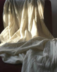 Whipped Cream Heritage Cable Knit Cashmere Throw by Wildash London at www.brixbailey.com