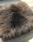 Luxury natural brown sheepskin seat cover, premium British square 37cm, 100% real eco-friendly sheepskin, handcrafted, therapeutic, hypoallergenic by Wildash London at brixbailey.com