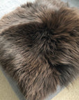 Luxury British sheepskin seat cover, premium natural brown, 100% authentic eco-friendly shearling, 37cm x 37cm, handcrafted, therapeutic, hypoallergenic by Wildash London at brixbailey.com