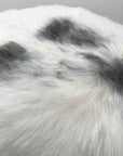 Premium luxury Icelandic sheepskin seat pad, 35cm round cream and grey, 50mm shorn, hypoallergenic, sustainable, handcrafted by Wildash London at brixbailey.com