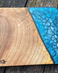 Blue and Silver Walnut Resin Chopping Board