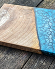 Blue and Silver Walnut Resin Chopping Board