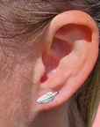 Silver Leaf Stud Earrings