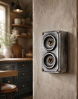 Double 2 Gang Cast Metal Toggle Light Switch | Industrial 2 Way