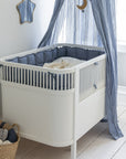 Premium Sebra Kapok Bumper, Forest Lake Blue, Organic Cotton Cover, Natural Antibacterial Fiber, Breathable and Heat-Regulating, 60x120cm Cot Bed by Ella James at brixbailey.com