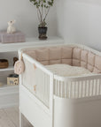 Premium organic cotton baby bumper with hypoallergenic kapok filling, Birchbark Rose, fits Sebra Baby & Junior Bed, 60x120 cm, safe and cozy by Ella James at brixbailey.com