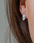 Tactile Silver Stud Earrings