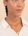 Gold Eclipse Deco Moonstone Necklace