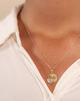 Gold Eclipse Deco Moonstone Necklace