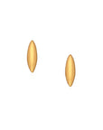 Rice Grain Yellow Gold Stud Earrings