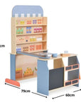 Wooden Supermarket Play Set for Kids
