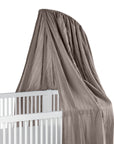 Sebra Sky Canopy in Jetty Beige, luxury organic cotton dobby weave, fits Sebra mobile holder, lightweight breathable baby crib accessory by Ella James at brixbailey.com
