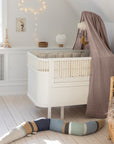 Sebra Sky Canopy in Jetty Beige, luxury organic cotton dobby weave, fits Sebra mobile holder, lightweight and breathable by Ella James at brixbailey.com