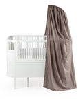 Sebra Sky Canopy in Jetty Beige, premium organic cotton dobby weave, lightweight and breathable, fits Sebra mobile holder by Ella James at brixbailey.com