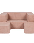 MeowBaby® Soft Velvet Cube Sofa - Powder Pink