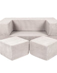 MeowBaby® Soft Velvet Cube Sofa - Ecru