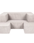 MeowBaby® Soft Velvet Cube Sofa - Ecru