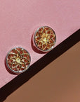Mandala Gold and Silver Stud Earrings