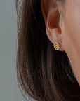 Mandala Gold and Silver Stud Earrings